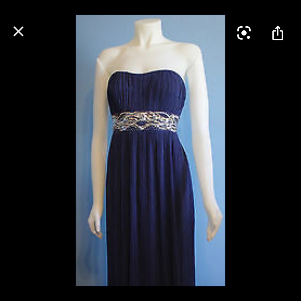 JS Boutique strapless beaded chiffon dress